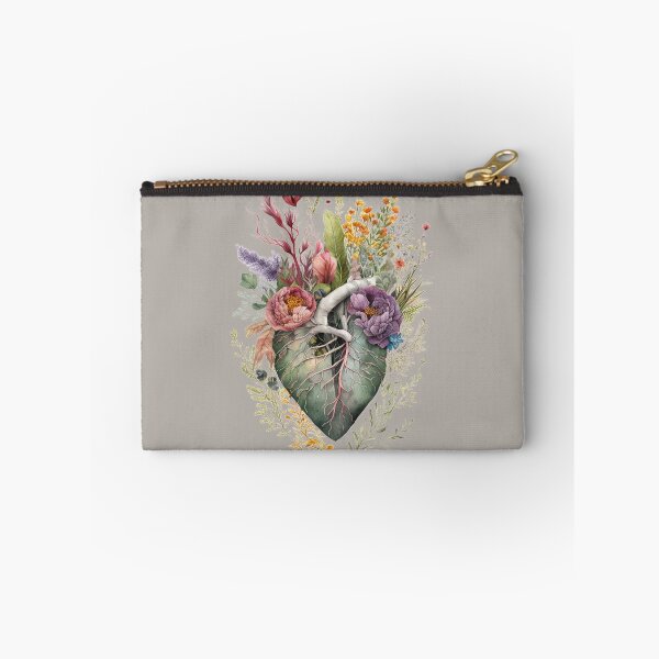 Item preview, Floral overgrown Heart - anatomy floral botanical watercolor illustration (cutout) designed and sold by EmeraldeaArt.