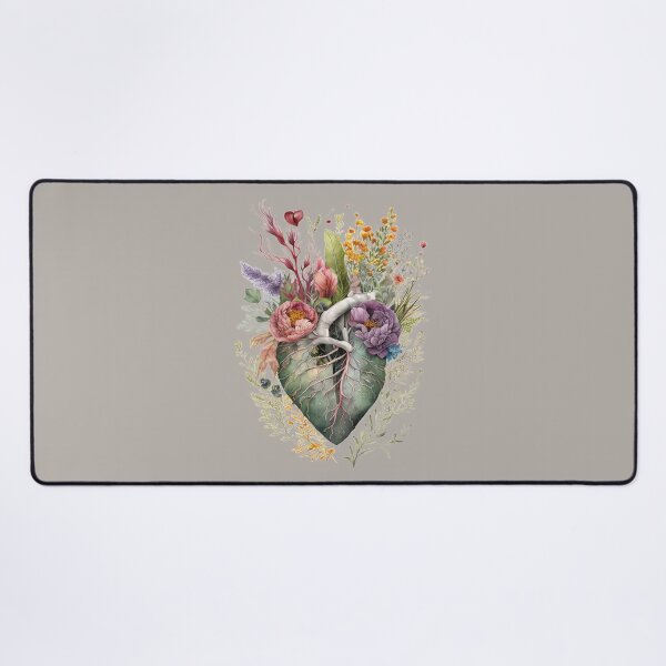 Item preview, Floral overgrown Heart - anatomy floral botanical watercolor illustration (cutout) designed and sold by EmeraldeaArt.