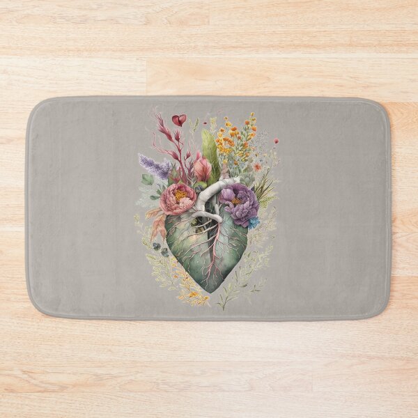Item preview, Floral overgrown Heart - anatomy floral botanical watercolor illustration (cutout) designed and sold by EmeraldeaArt.