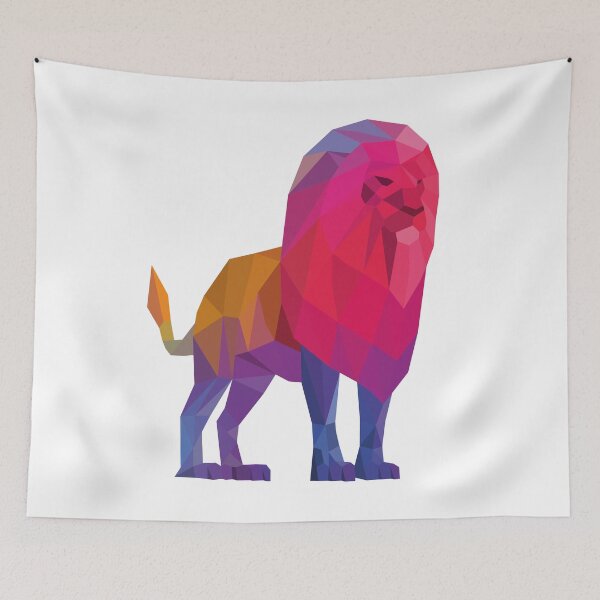 Item preview, Rainbow Low Poly Lion designed and sold by shaldesign.