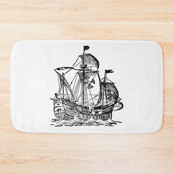 Item preview, Galleon Engraving Black and White designed and sold by SoccaTamam.