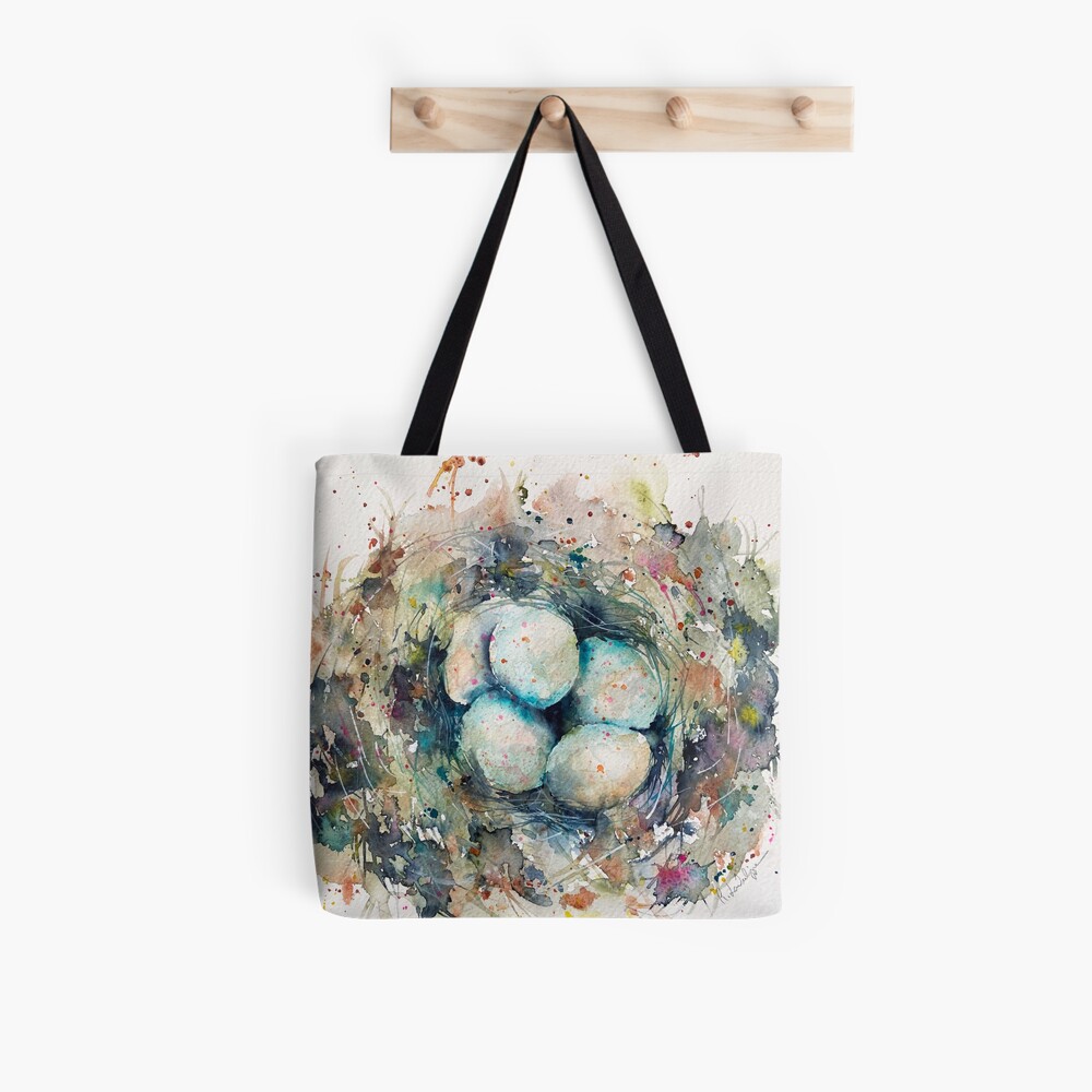 Watercolor Abstract Bird Nest and Eggs Art Board Print for Sale