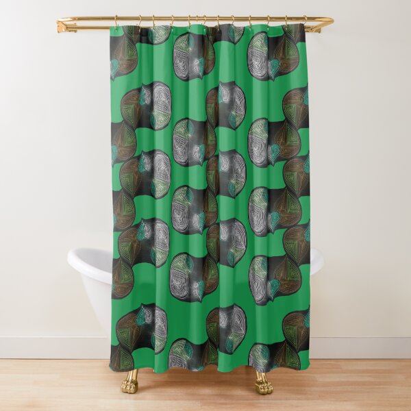 Clown 1 collage inv spinach Shower Curtain
