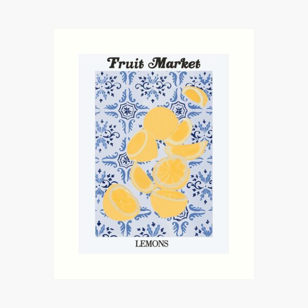 Lemons Capri Italy Print Digital Art Download Lemon Fruit Market Printable  Wall Art Blue and Yellow Kitchen Art Cute Trendy Wall Art 