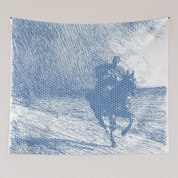 Artikelvorschau, Reiter zu Pferd auf der Flucht vor einem ominösen Sturm von Anders Zorn Polka Sechseckige Wabenfüllung entworfen und verkauft von pelagio.