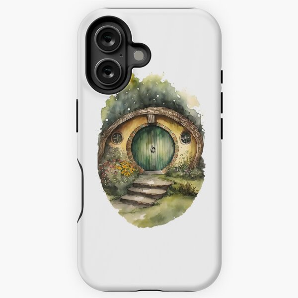 Item preview, Round Doors in Watercolor and Ink - Black - Watercolor Art - Fantasy designed and sold by Fenay Designs.