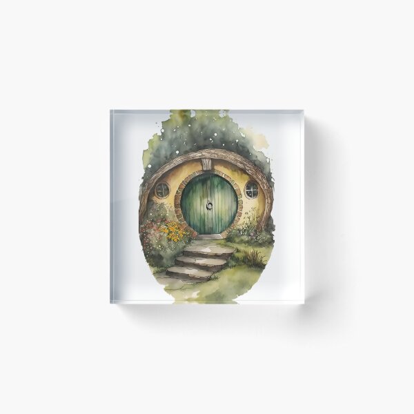 Aperçu de l'œuvre Portes rondes à l'aquarelle et à l'encre - Noir - Art de l'aquarelle - Fantaisie créée et vendue par Fenay Designs.