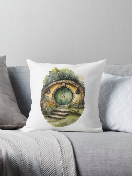 Aperçu de l'œuvre Portes rondes à l'aquarelle et à l'encre - Noir - Art de l'aquarelle - Fantaisie créée et vendue par Fenay Designs.