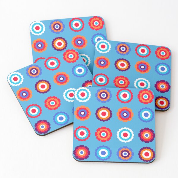 Item preview, Retro Dark Blue Flowers designed and sold by Kate Bick.