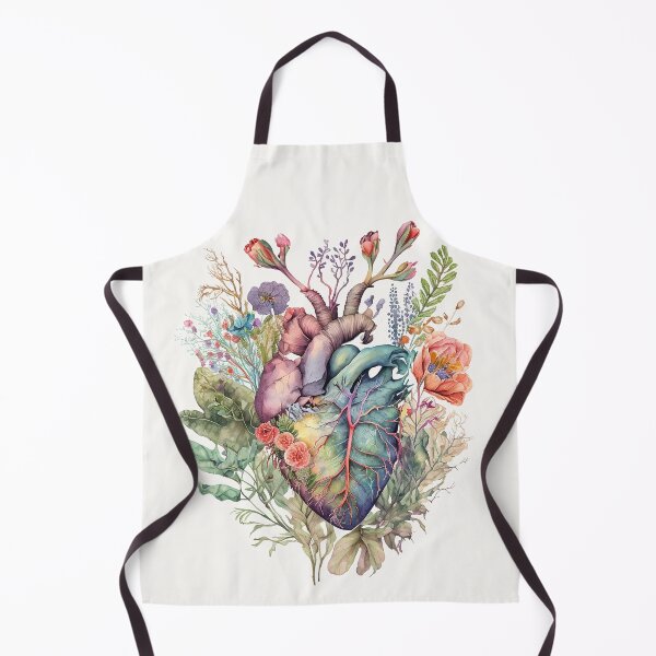 Item preview, Heart overgrown with flowers 4 (cutout) - anatomy floral botanical watercolor illustration designed and sold by EmeraldeaArt.