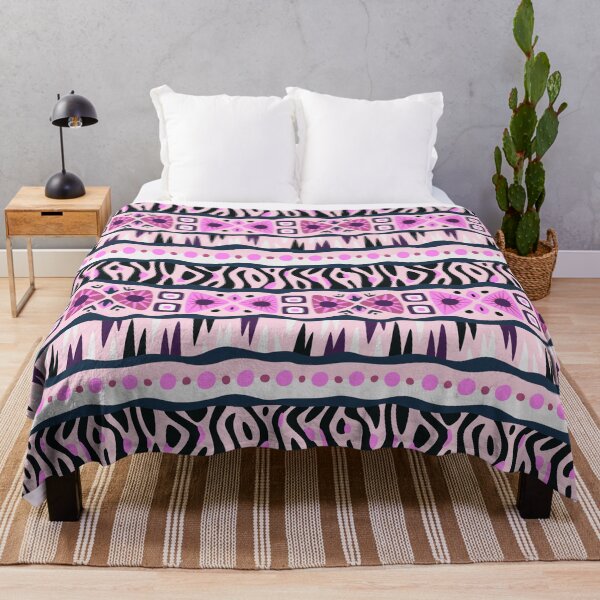 Item preview, African Tribal Mudcloth Style Pattern in Fuchsia Pink Tones designed and sold by SoccaTamam.