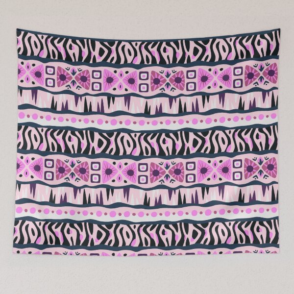 Item preview, African Tribal Mudcloth Style Pattern in Fuchsia Pink Tones designed and sold by SoccaTamam.
