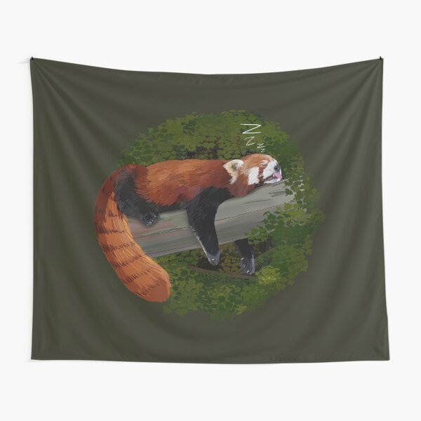 Sleepy Red Panda Tapestry