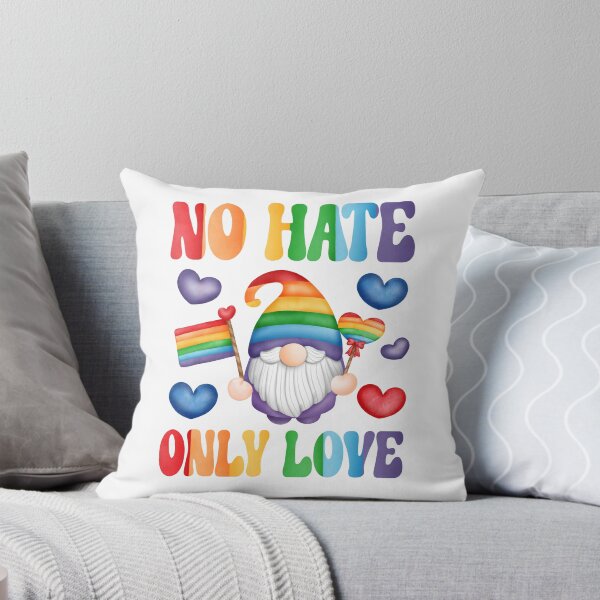 Item preview, No Hate Only Love - Rainbow Pride Gnome designed and sold by TheButtonCrew.