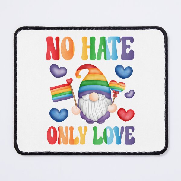 Item preview, No Hate Only Love - Rainbow Pride Gnome designed and sold by TheButtonCrew.
