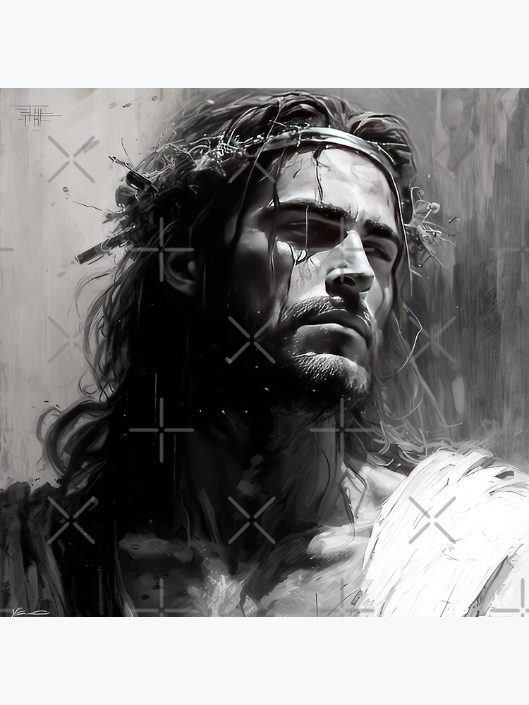 jesus painting black and white