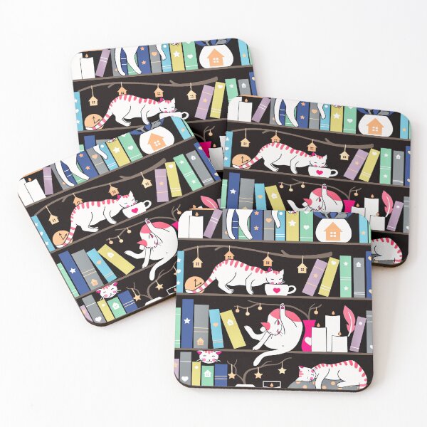 Item preview, Library cats - winter colour version  designed and sold by gotinevojicj.