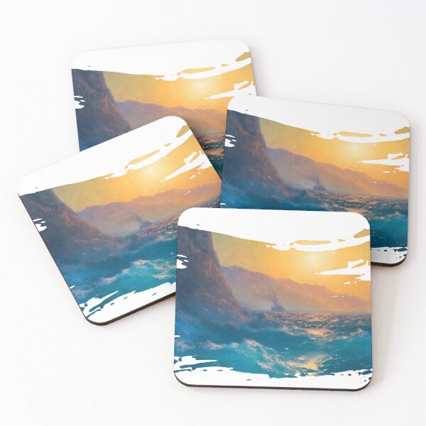 Item preview, Rocky Coast and a Rough Sea at Sunset designed and sold by The-Art-Alive.