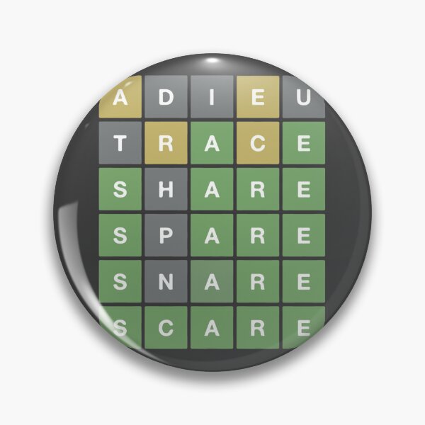 Item preview, Enjoy with Wordle Puzzle Game - Adieu, Trace, Share, Spare, Snare, Scare   designed and sold by theresaklorie.