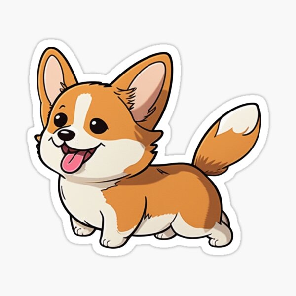Item preview, Cute Corgi Puppy Playing Sticker 3 designed and sold by Kplayzz2009.