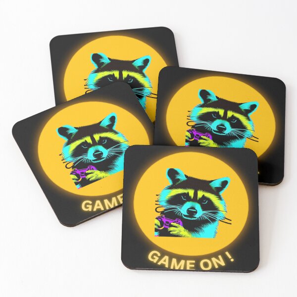 Item preview, Game On Racoon Gamer with A Game Controller  designed and sold by HanaiPrint.