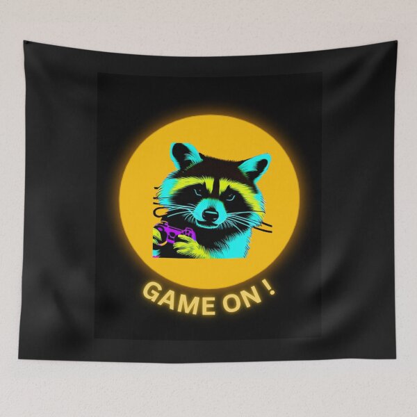Item preview, Game On Racoon Gamer with A Game Controller  designed and sold by HanaiPrint.