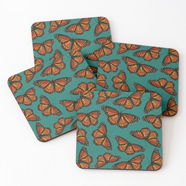 Item preview, Monarch Butterfly Pattern Teal designed and sold by Daisy Ring Art.