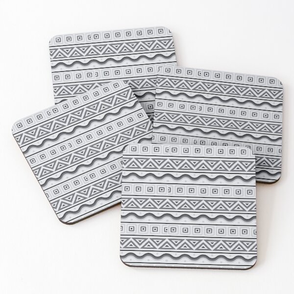 Item preview, Geometric African Tribal Mudcloth Style Pattern in Gray Tones designed and sold by SoccaTamam.