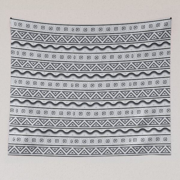 Item preview, Geometric African Tribal Mudcloth Style Pattern in Gray Tones designed and sold by SoccaTamam.