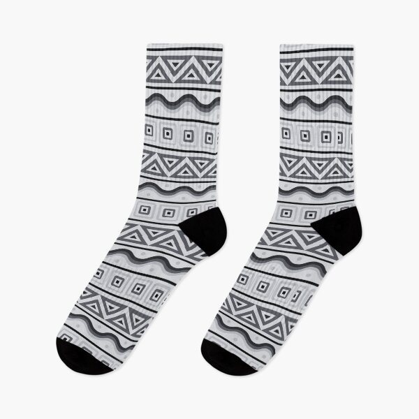 Item preview, Geometric African Tribal Mudcloth Style Pattern in Gray Tones designed and sold by SoccaTamam.