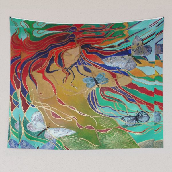 Item preview, Mermaid Swimming with Butterflies Fantasy Art designed and sold by taiche.