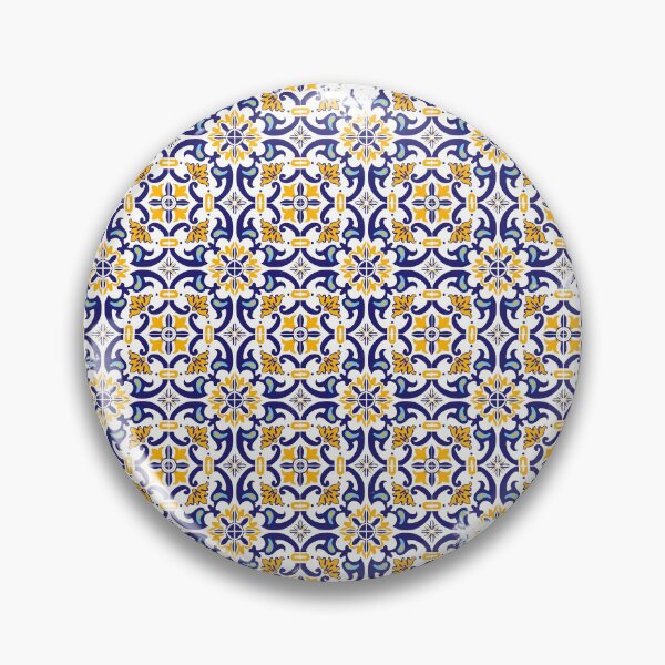 Item preview, Bi Color Blue and Yellow splash Azulejo designed and sold by The-Art-Alive.
