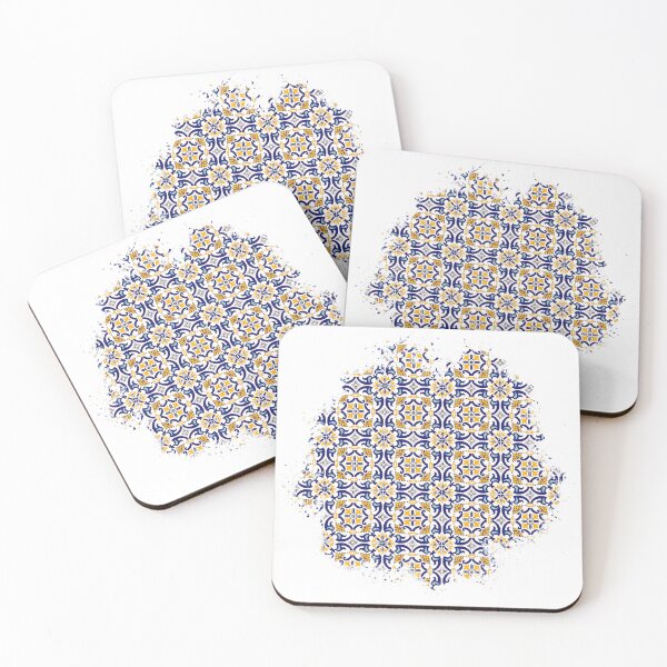 Item preview, Bi Color Blue and Yellow splash Azulejo designed and sold by The-Art-Alive.