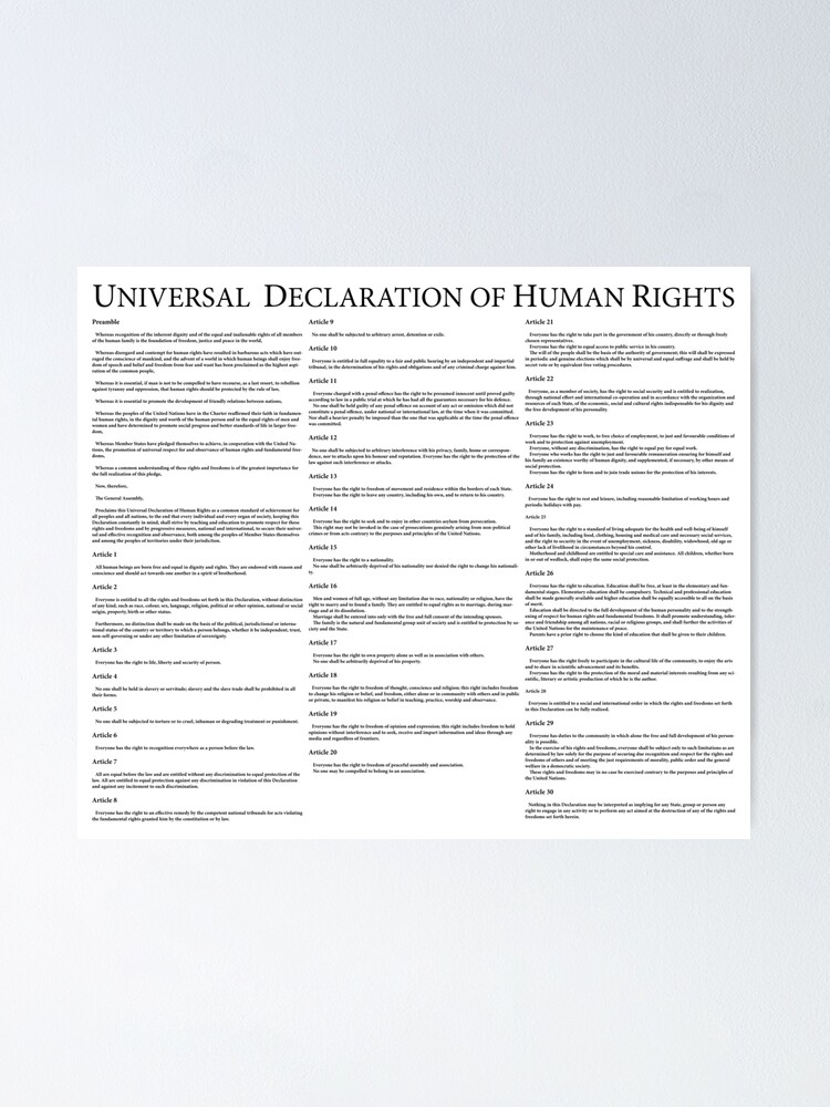 Alternate view of Universal Declaration of Human Rights Poster