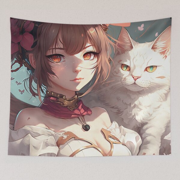 Item preview, "The Magic of Friendship: A Stunning Portrait of a Female Wizard and Her Feline Companion" designed and sold by PJGartui.