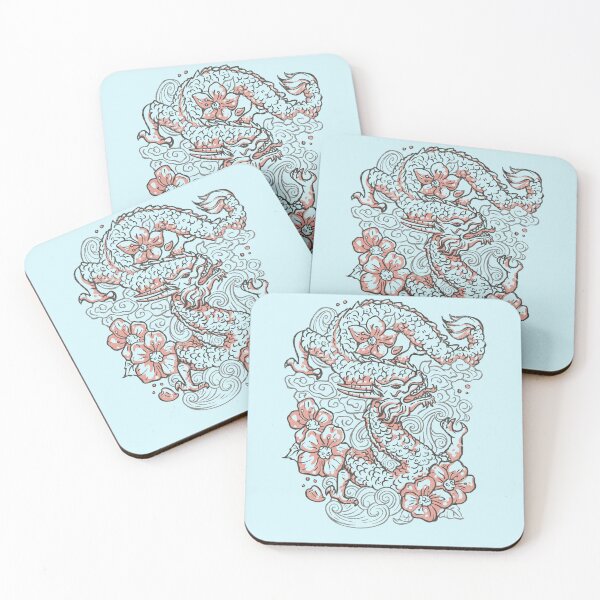 Item preview, floral japanease dragon designed and sold by WhistlingSnail.