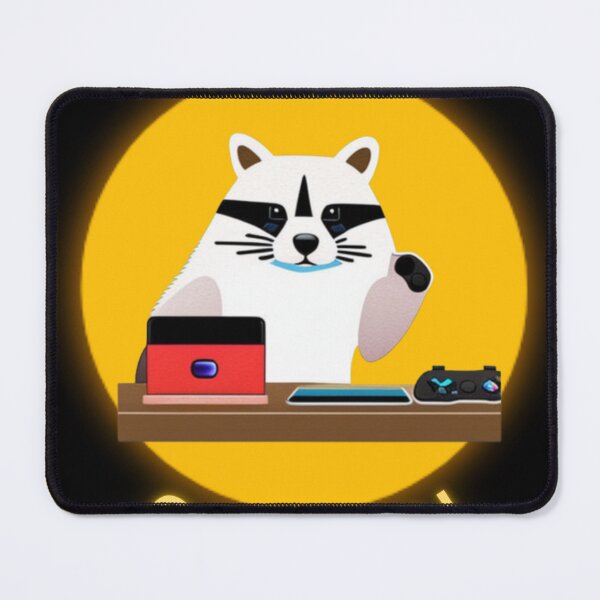Item preview, White Racoon with a Black Mask is Ready for a Game designed and sold by HanaiPrint.