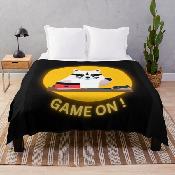 Item preview, White Racoon with a Black Mask is Ready for a Game designed and sold by HanaiPrint.