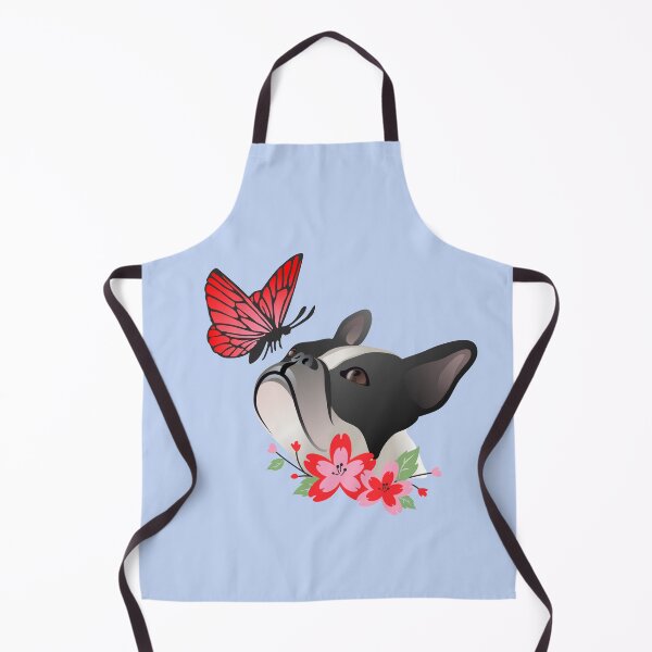 Item preview, French Bulldog Head with Spring Flowers and Butterfly designed and sold by SeasonalDogs.