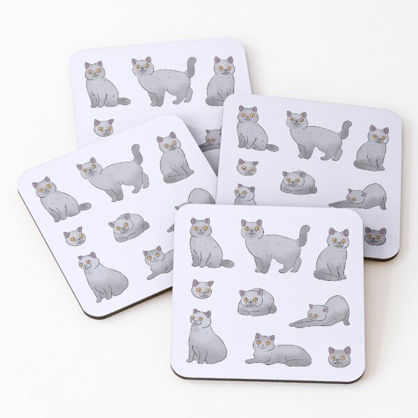 Item preview, British Shorthair cat cute illustration pack - British blue cat adorable art designed and sold by Yarafantasyart.