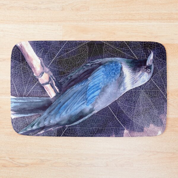 Item preview, Watercolor illustration of a beautiful black jackdaw designed and sold by MaryWatercolor.