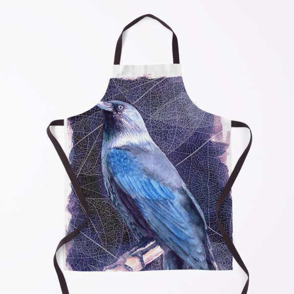 Item preview, Watercolor illustration of a beautiful black jackdaw designed and sold by MaryWatercolor.