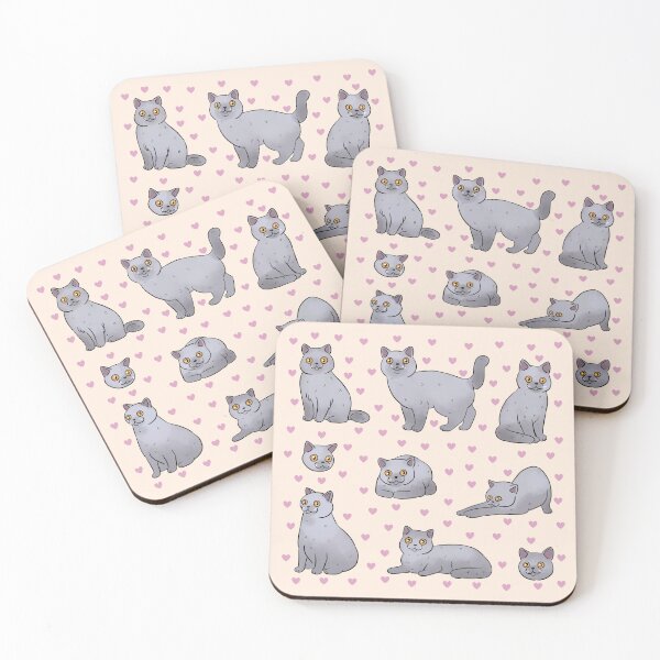 Item preview, British Shorthair cat cute illustration pack - British blue cat adorable art designed and sold by Yarafantasyart.