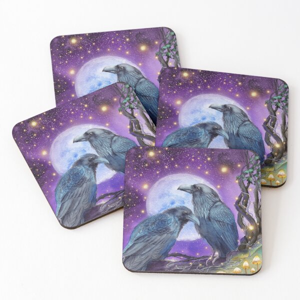 Item preview, Two ravens under a bright moon designed and sold by MaryWatercolor.