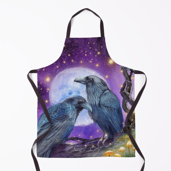 Artikelvorschau, Zwei Raben unter einem hellen Mond entworfen und verkauft von MaryWatercolor.