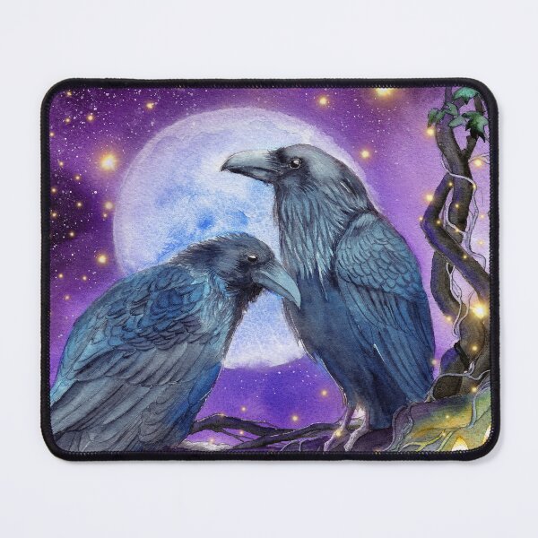 Item preview, Two ravens under a bright moon designed and sold by MaryWatercolor.