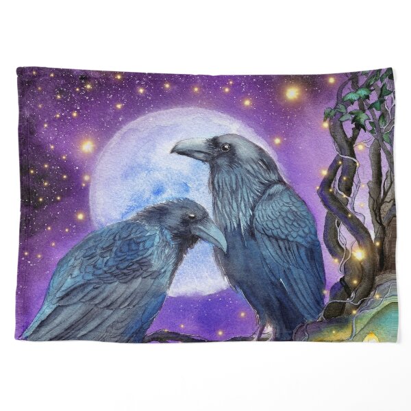 Two ravens under a bright moon | Graphic T-Shirt