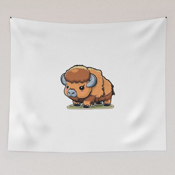 Item preview, Cute Baby Bison In Field Sticker designed and sold by Kplayzz2009.