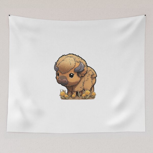 Item preview, Cute Baby Bison In Field Sticker designed and sold by Kplayzz2009.
