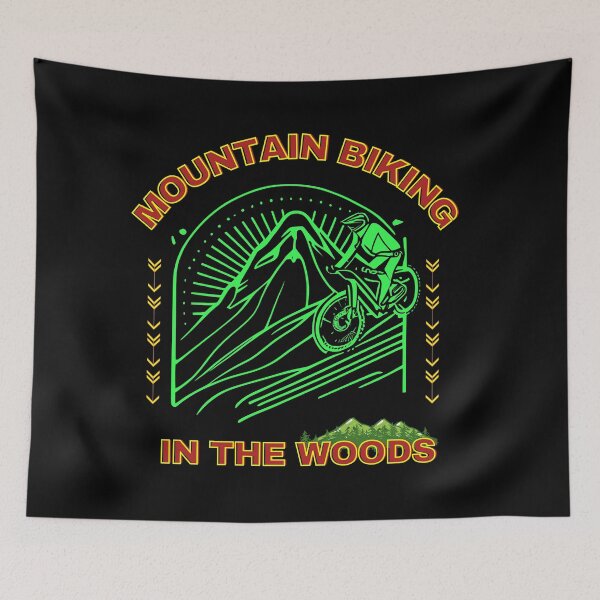 Item preview, Mountain biking in the woods designed and sold by ZingAndPep.